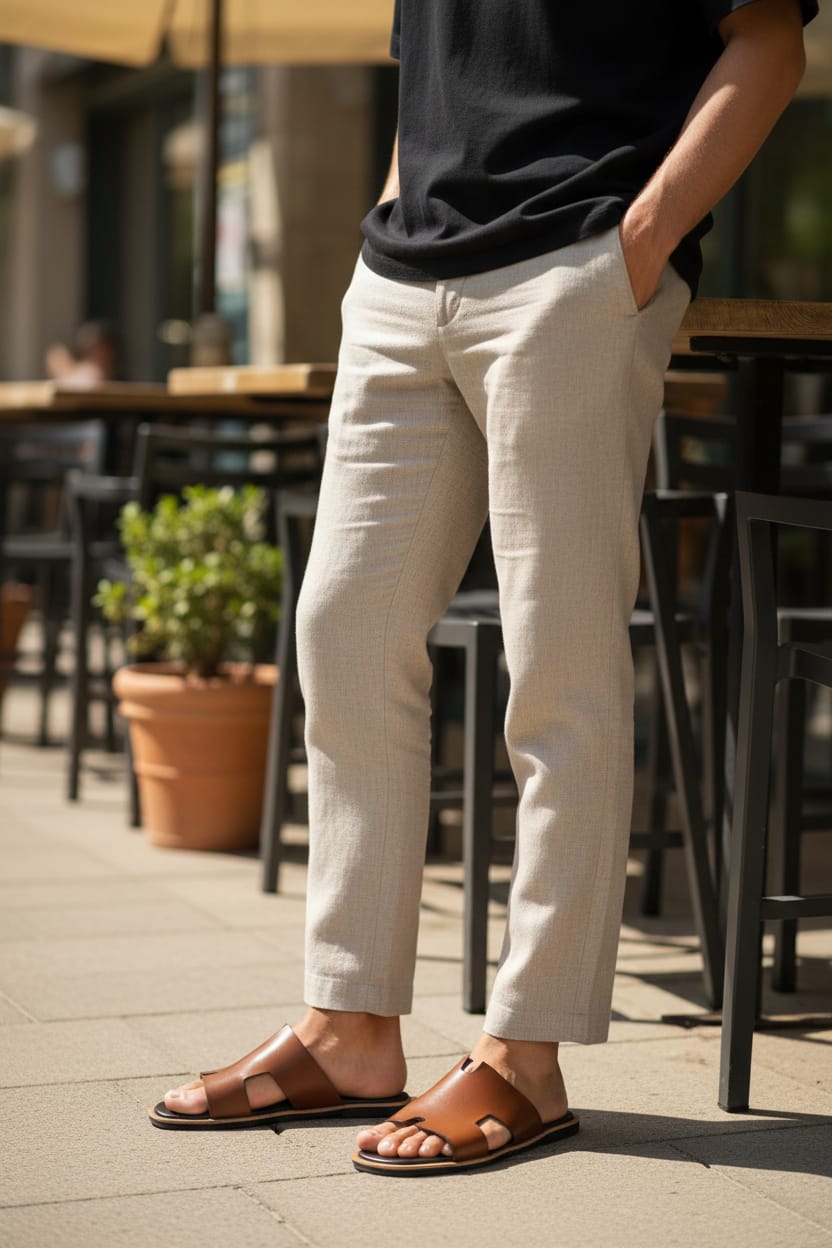 Leather Slip On Chappals (H Cut Style) | Leather Chappal