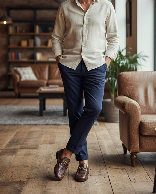 Brown Textured Penny Loafer for Men by Boots Gallery – Leather Sole Loafers Pakistan