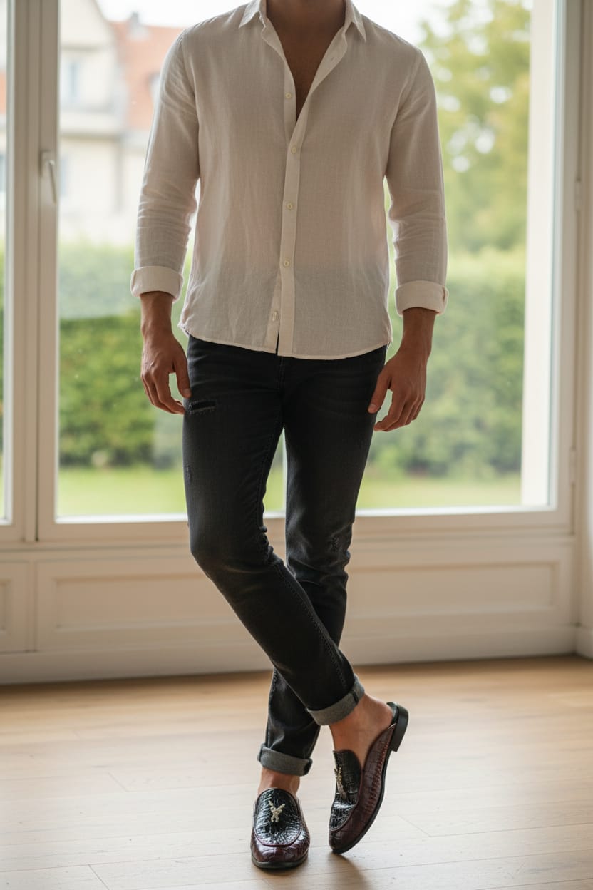 Penny  Loafer | Leather Sole | Penny Loafer Leather sole in Black Color