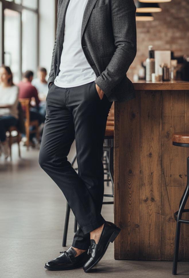 Black Leather Loafer | Leather Shoes | Penny Loafer Leather sole in Shiny Black Color