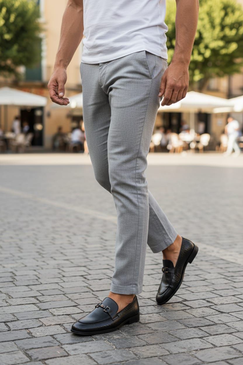 Penny Loafer | Leather Sole | Loafer Black Color | Elegant Design with Double Design