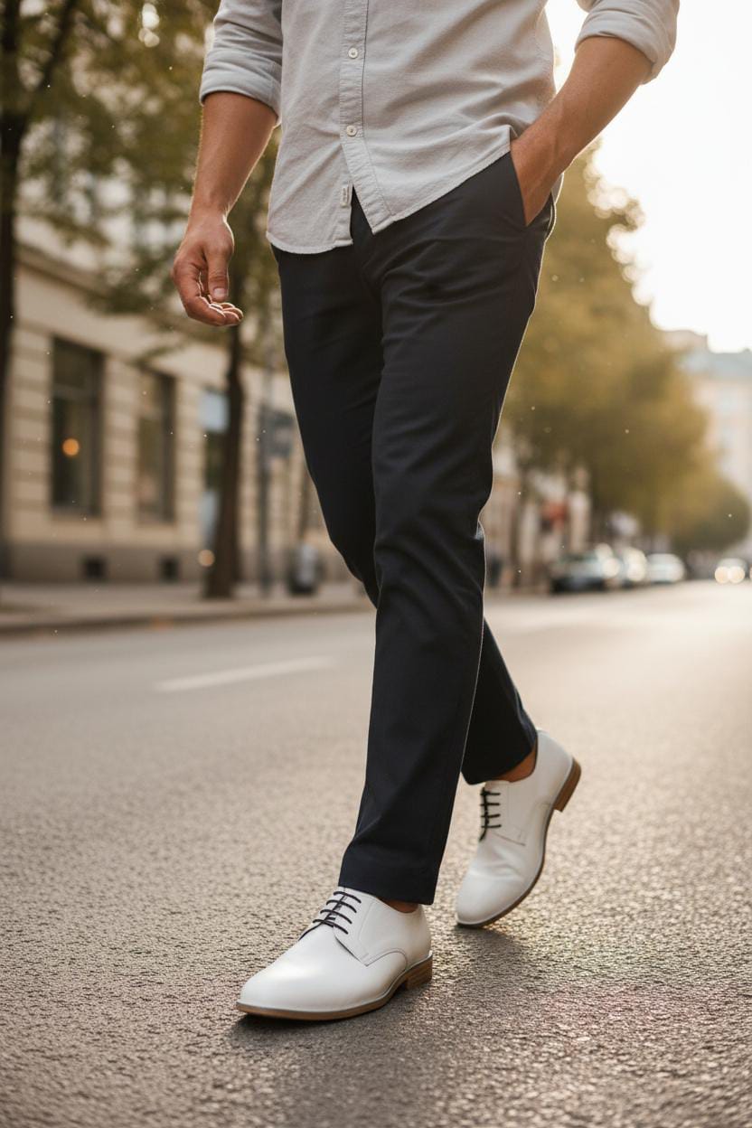 Cap Toe Oxford | Leather Sole | Leather Oxford with White Color