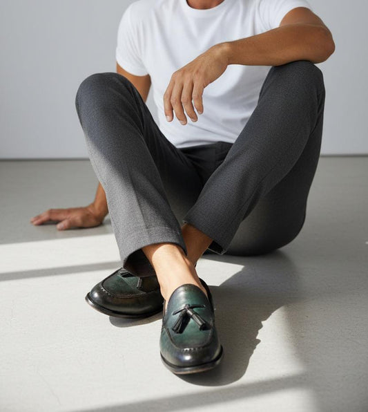 Penny  Loafer | Leather Sole | Green Shade Loafer