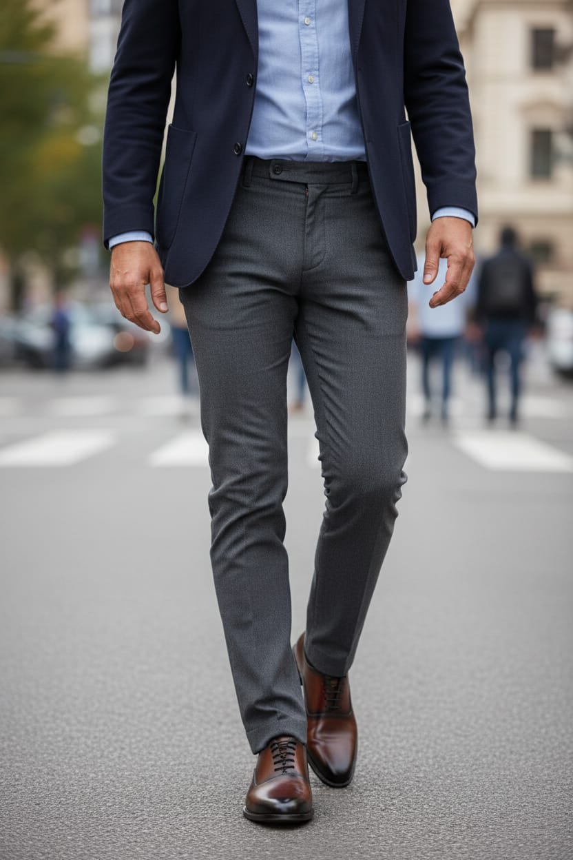 Plain Toe Derby | Leather Sole | Plain Toe Derby Brown Color