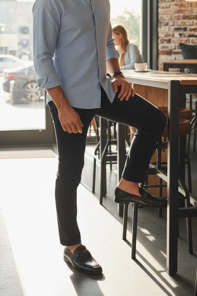 Penny Loafer | Leather Sole | Loafer Black Color | Elegant Design with Double Design