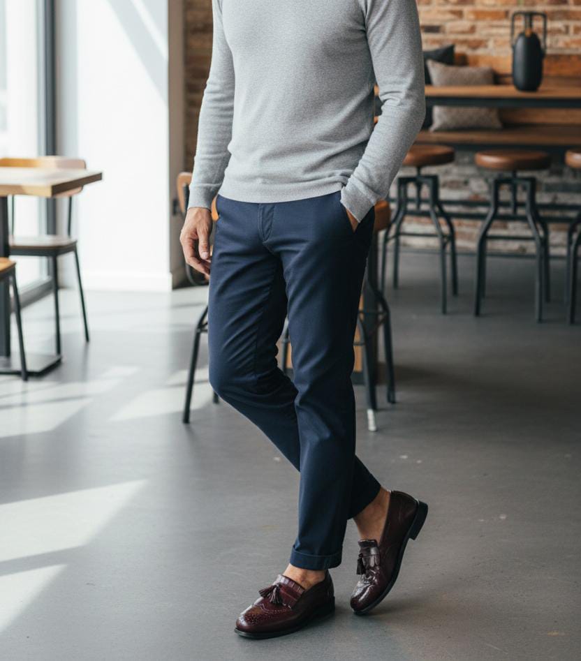 Brown Leather Loafer | Leather Shoes | Penny Loafer Leather sole in Brown Color with Brogue  Detailing
