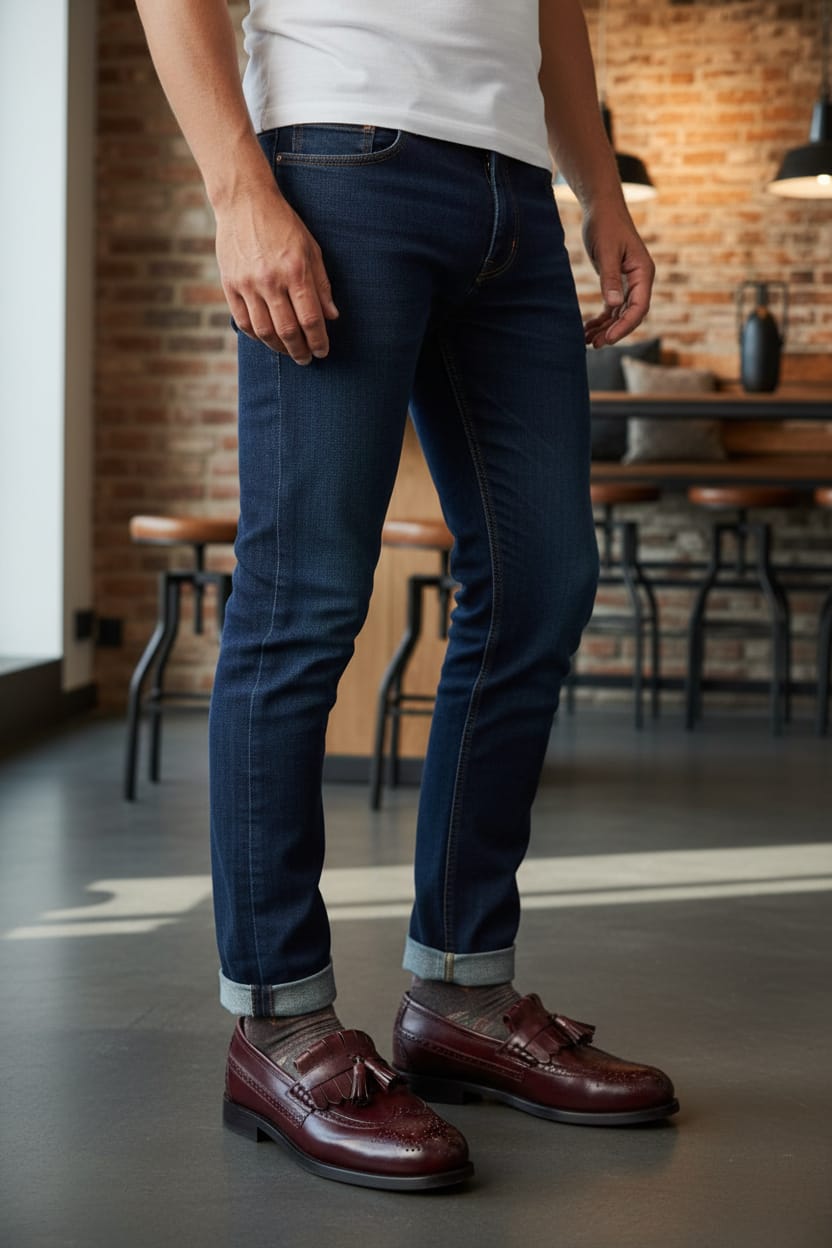 Brown Leather Loafer | Leather Shoes | Penny Loafer Leather sole in Brown Color with Brogue  Detailing