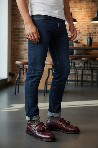 Brown Leather Loafer | Leather Shoes | Penny Loafer Leather sole in Brown Color with Brogue  Detailing