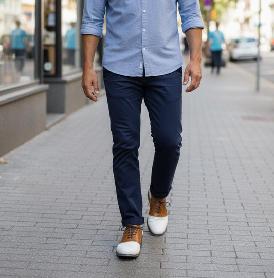 Cap Toe Oxford | Leather Sole | Combine White & Brown Color